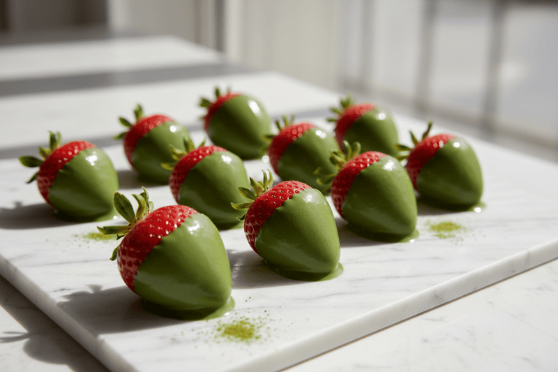 Matcha Dipped Strawberries Ikimatcha.co