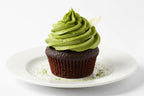 matcha toped chocolate cup cake