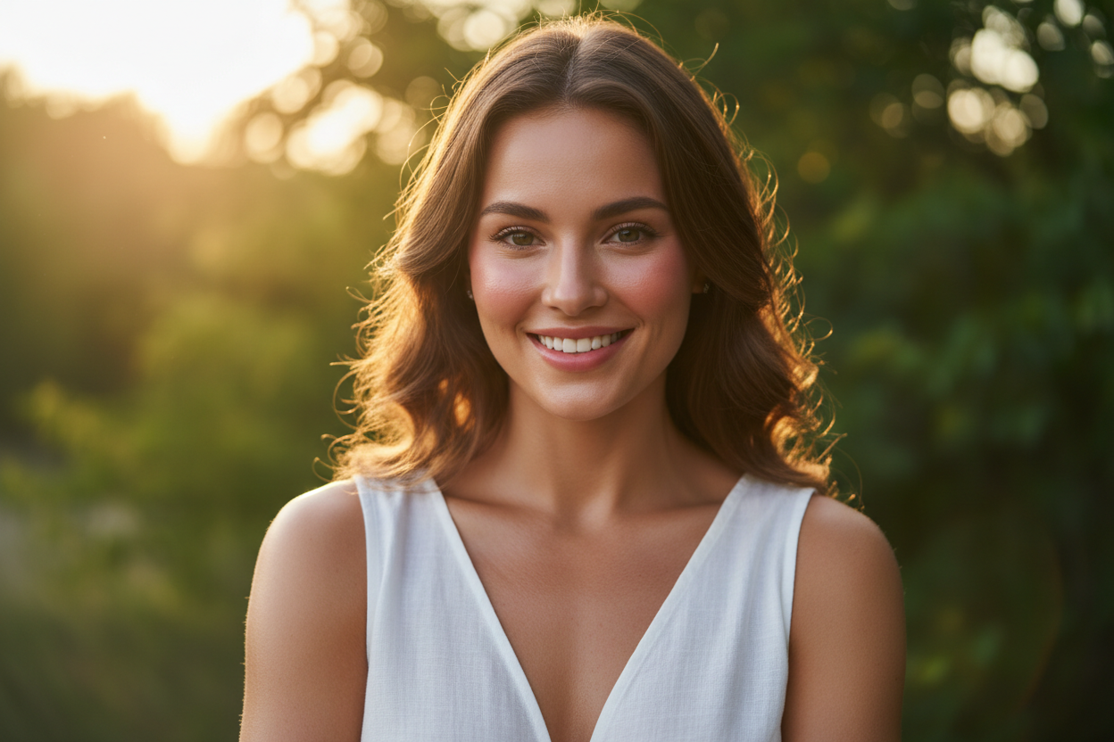 young women with radiant skin who had recent weight loss